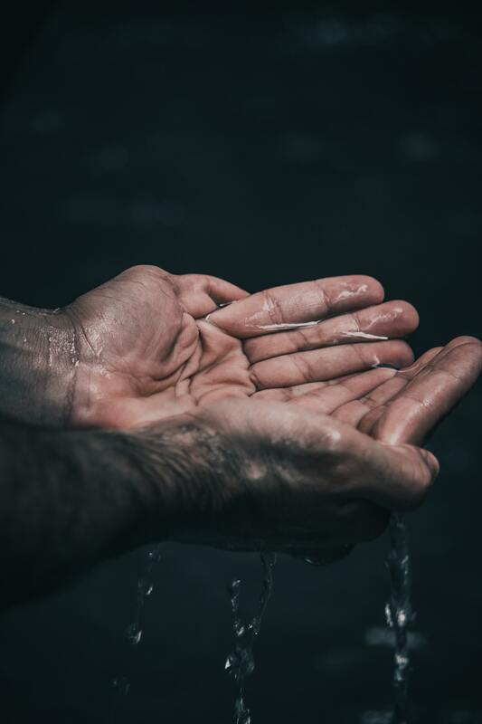 руки, вода