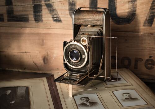 ретро, винтаж, фотоаппарат