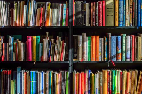 библиотека, книги, книжные полки