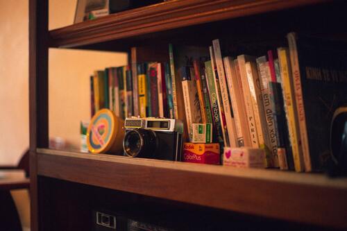фотоаппарат, 3д, 3d, ретро, антиквариат, книги, книжные полки