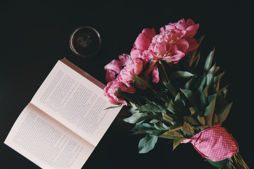 книги, книга, букет, цветы